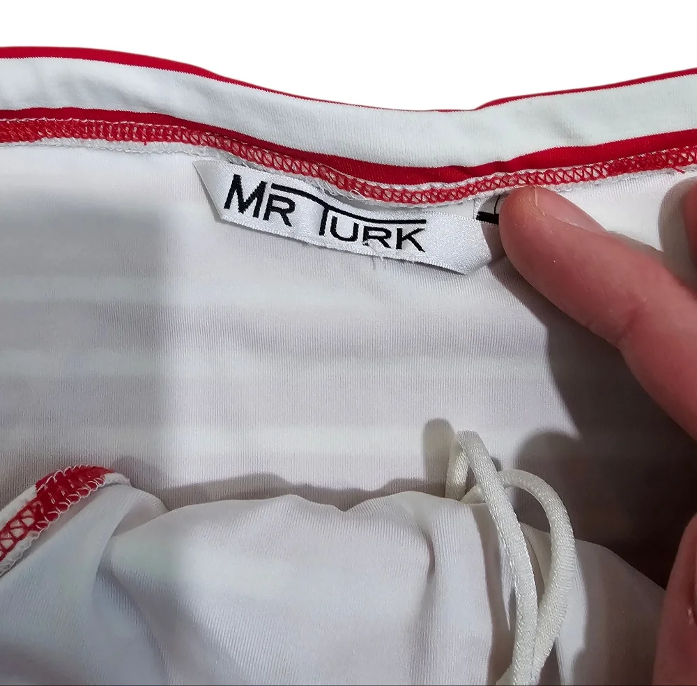 Mr. Turk Men's Red & White Striped Classic Swim Briefs